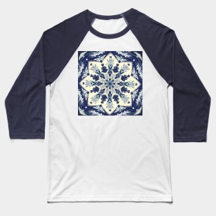 Ocean Waves Deconstructed Mandala Baseball T-Shirt